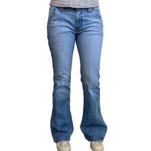 Old Navy Sz 6 Vtg Y2K Low Rise Flared Jeans Light Wash Carpenter Streetwear